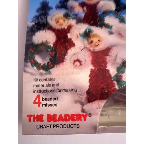 NOS The Beadery Christmas DIY Ornaments 3 Kit Bundle 18 pc Angels Horns Ladies - Picture 6 of 10